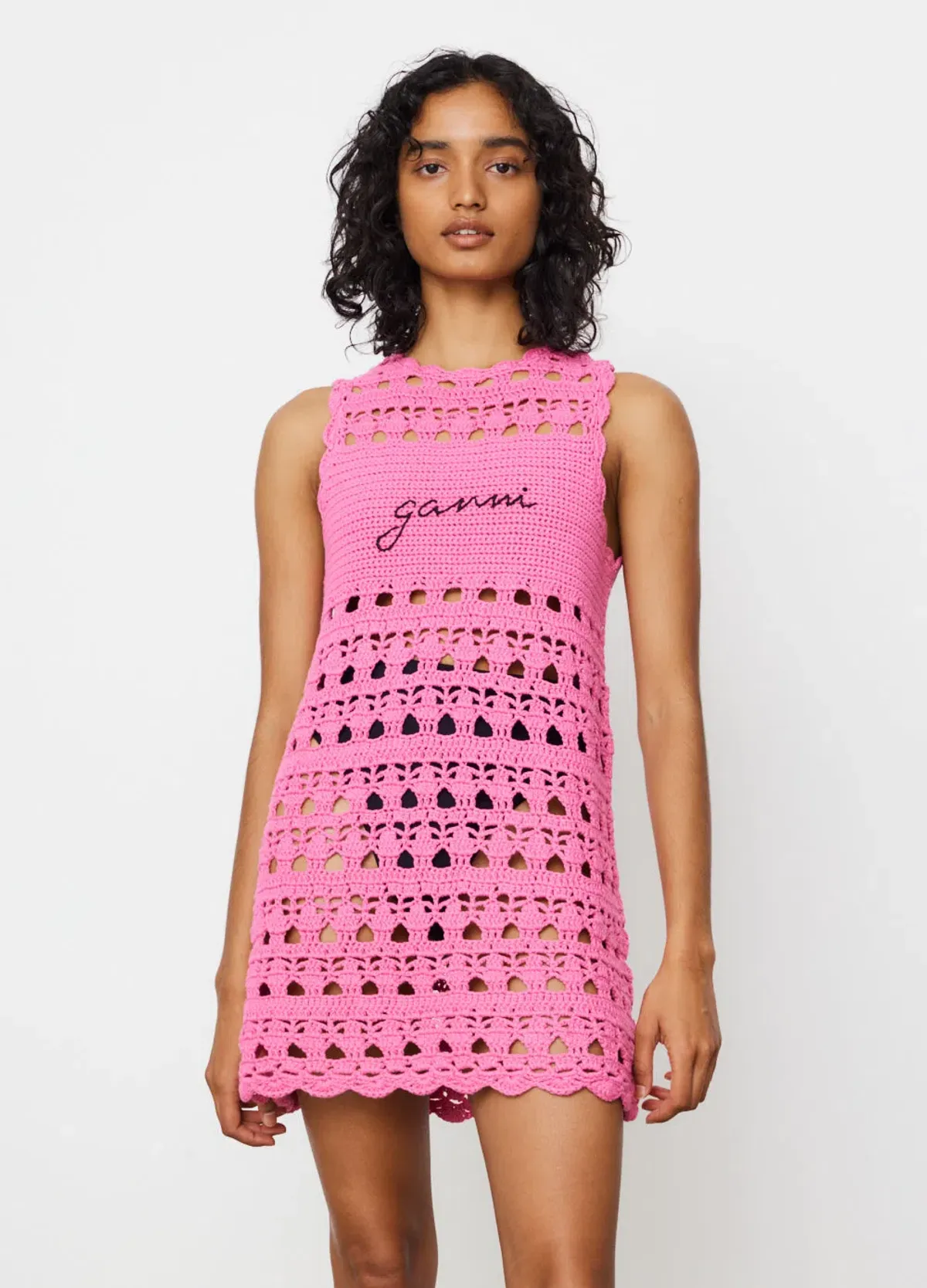 Ganni Crochet Cover Up & Bucket Hat Set Size XS - Image 4