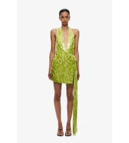 Misha Sapphire Sequin Mini Dress in Apple Green Size 8 for rent on The Volte - image 1