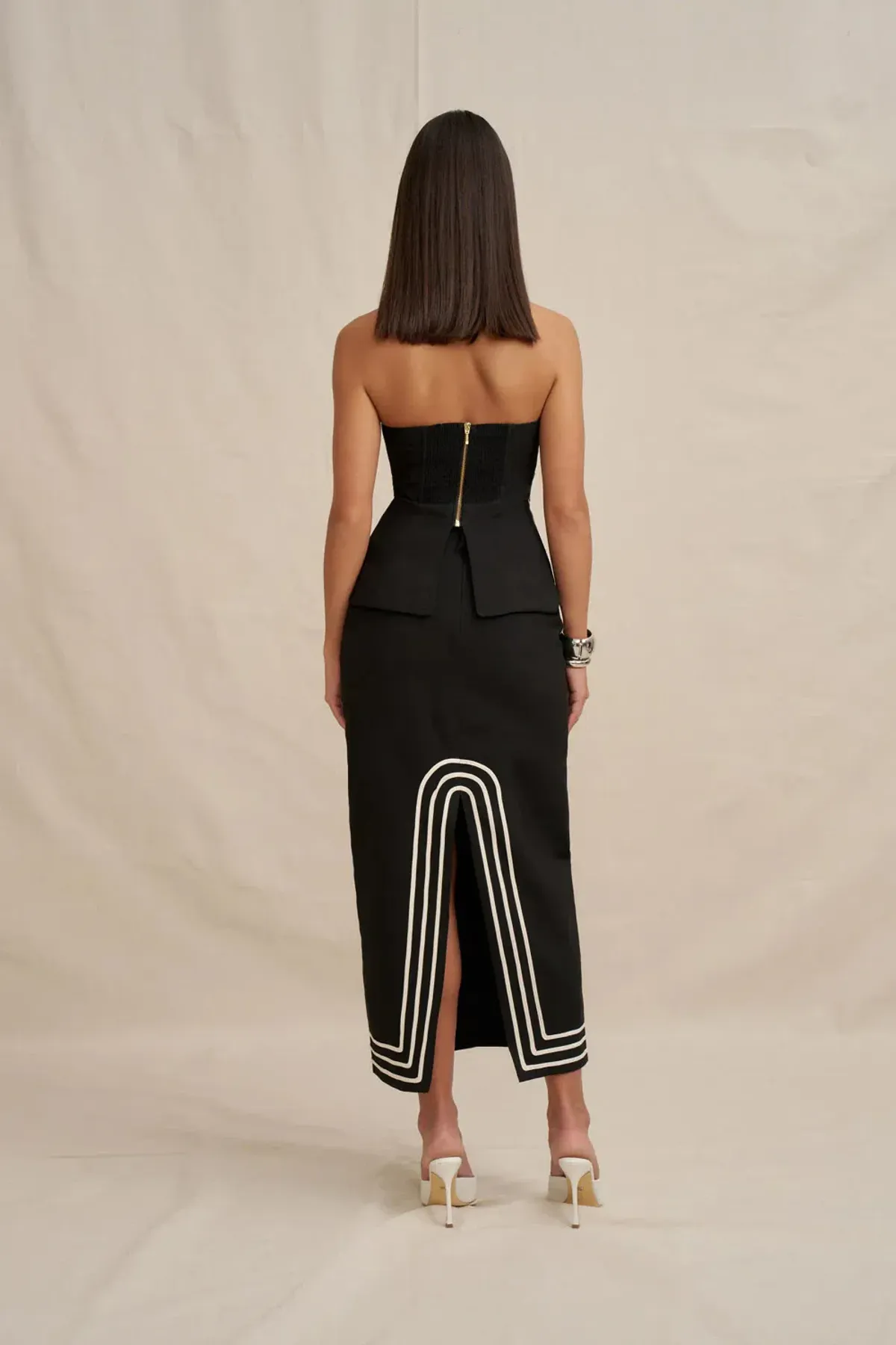 By Johnny Black & White Sloane Stripe Midi Set Size 10 - Image 2