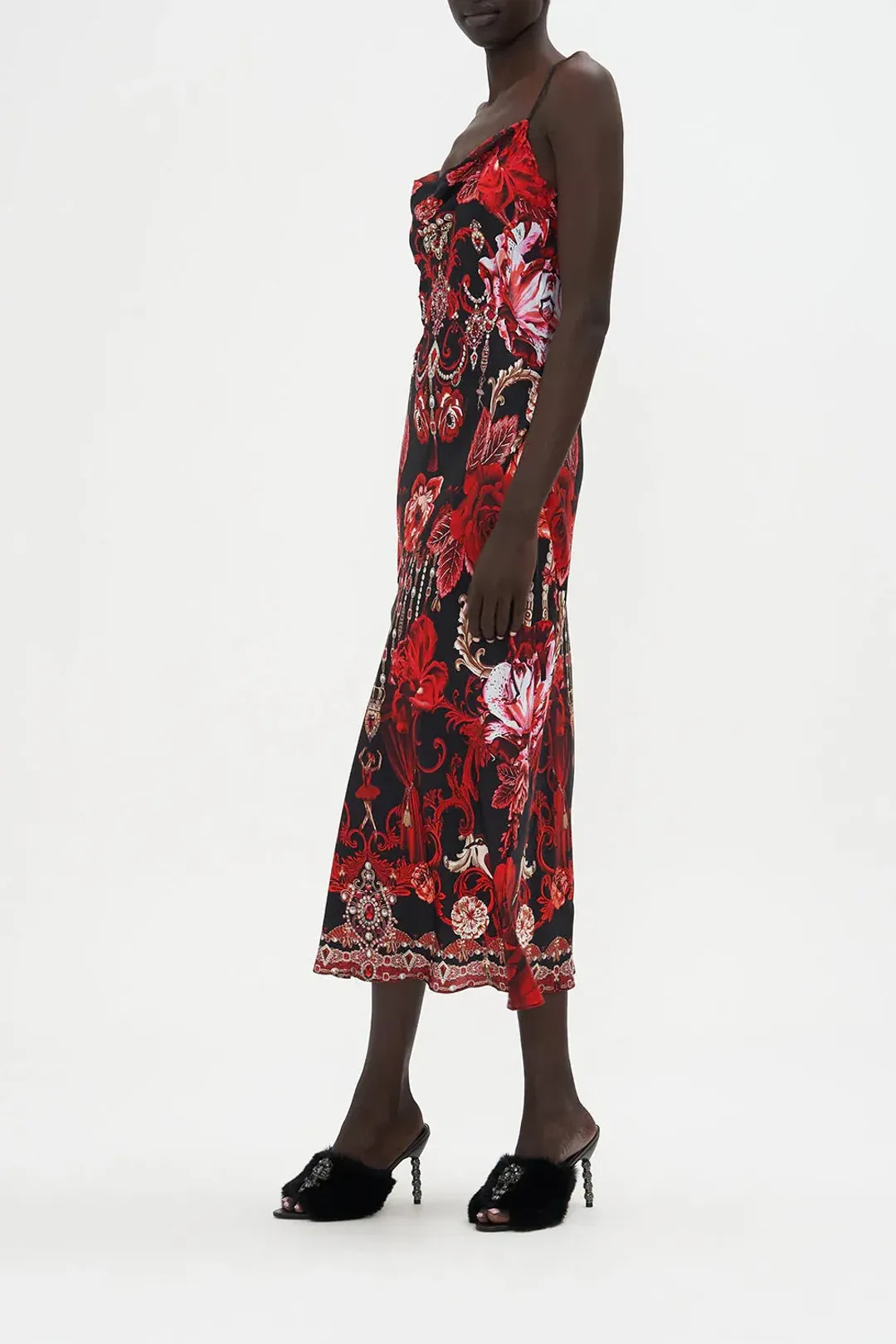 Camilla Long Bias Slip Sisterhood of the Rose Midi Dress Multi Size 12 for rent on The Volte - main image