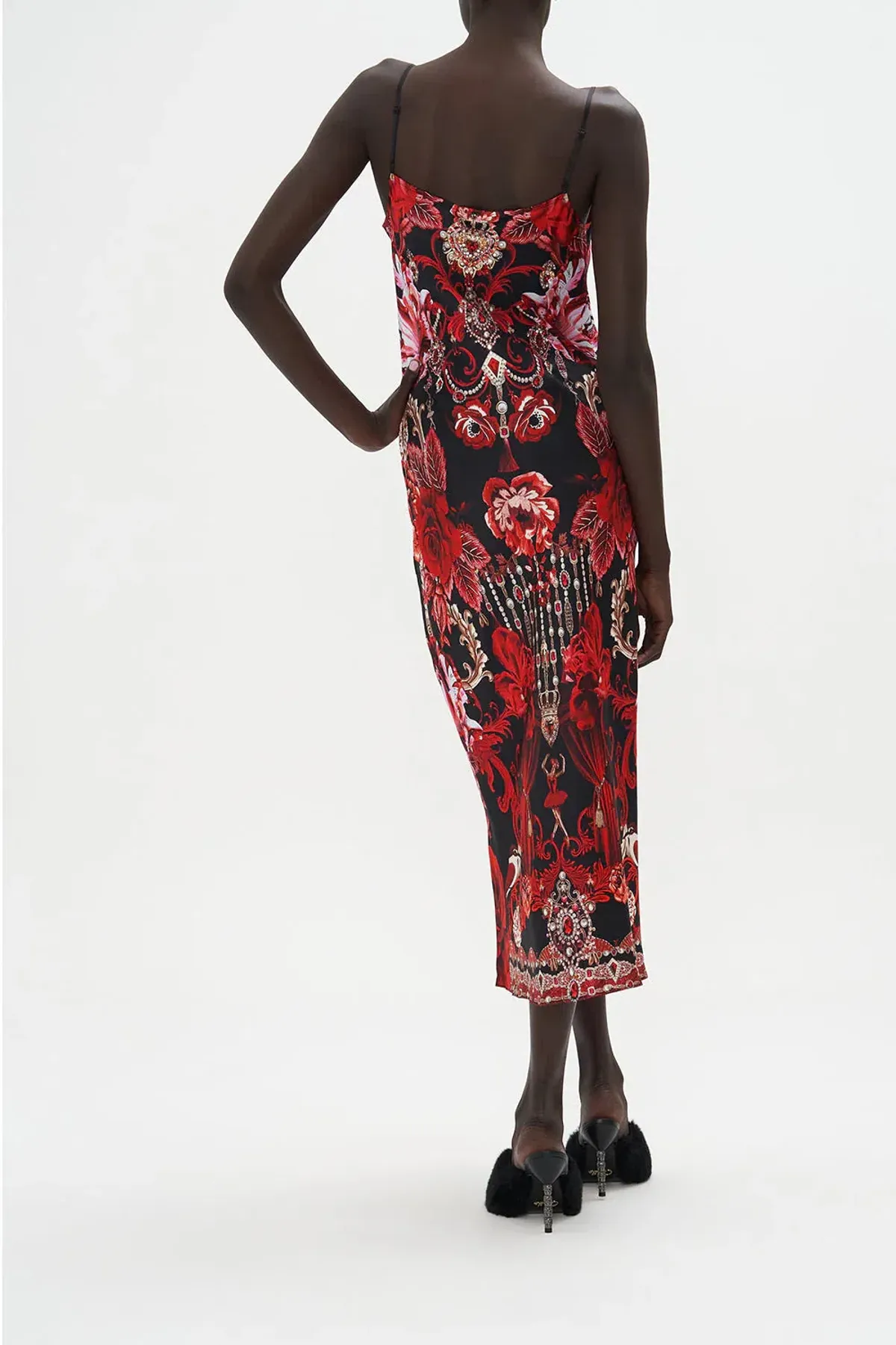 Camilla Long Bias Slip Sisterhood of the Rose Midi Dress Multi Size 12 - Image 2