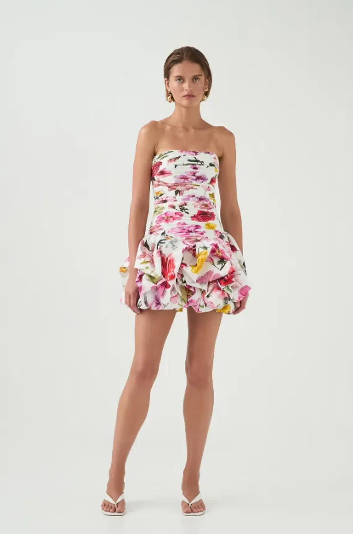 Aje Violette Bubble Hem Mini Dress Floral Size 10 - Image 4