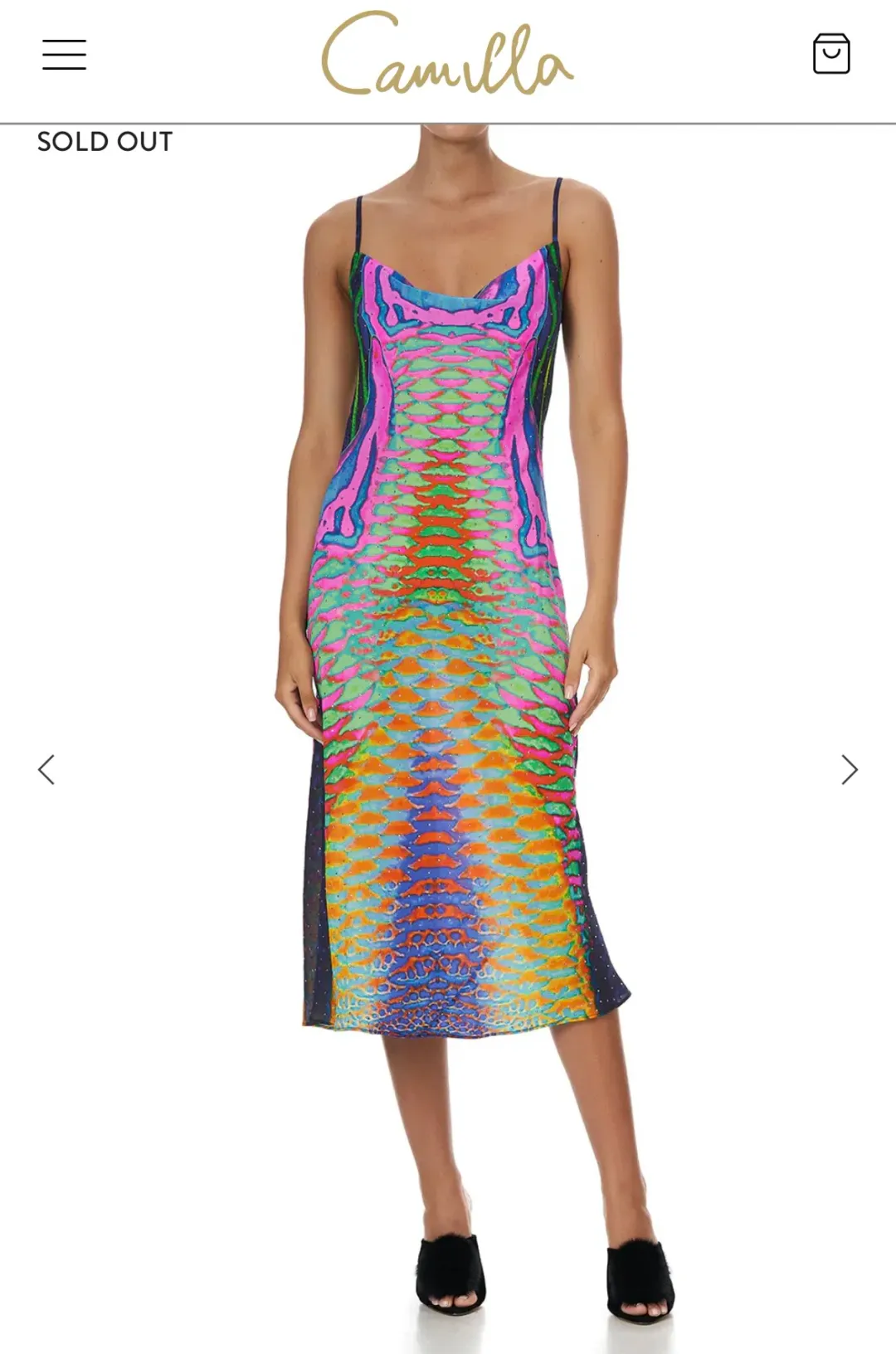 CAMILLA POSEIDONS POISON LONG BIAS SLIP DRESS PRINT SIZE 10 for rent on The Volte - main image