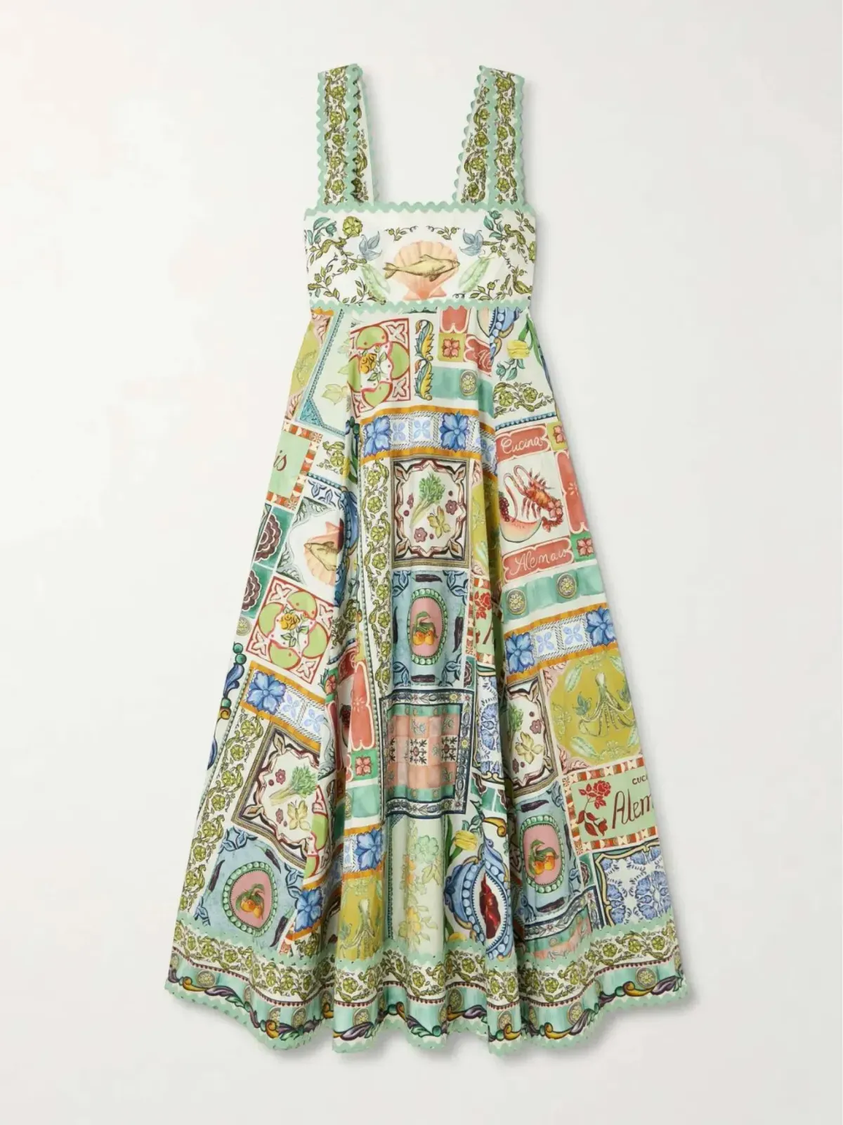 Alemais Tommasina Picnic Dress Size 16 Cotton Print Strappy Midi - Image 2