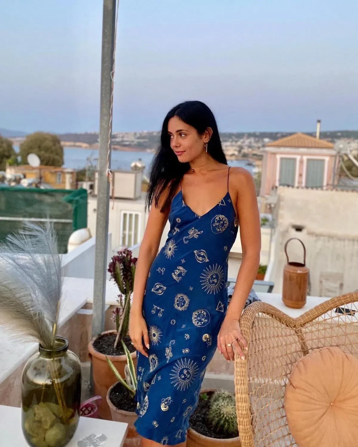 Realisation Par The 1996 Zodiac Silk Slip Dress Blue Size 6 - Image 1
