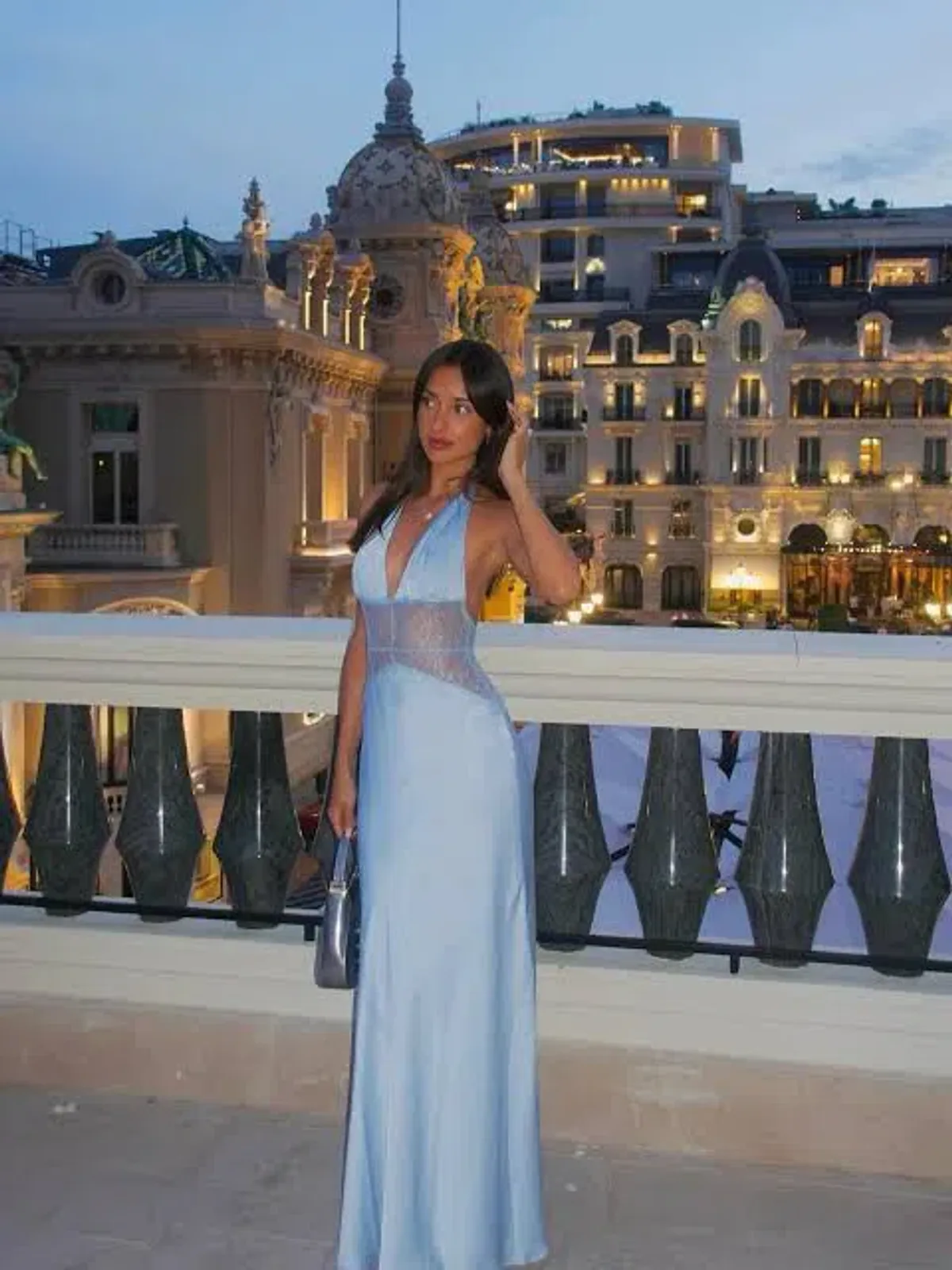 Meshki Dinah Lace Maxi Dress in Cornflower blue size xs - Image 1