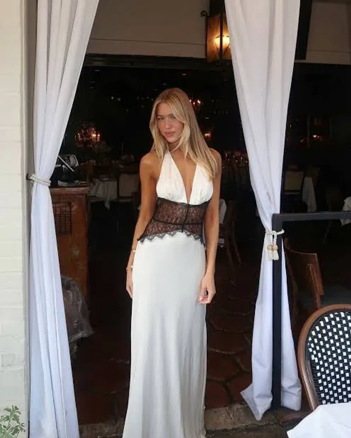 Meshki Dinah Maxi Dress in Black/Ivory size XS for rent on The Volte - main image