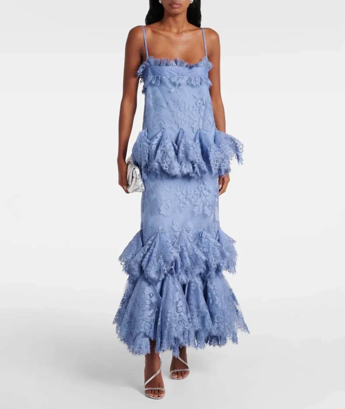 Zimmermann Eden Lace Handkerchief Dress Blue Size 1/AU10 - Image 1