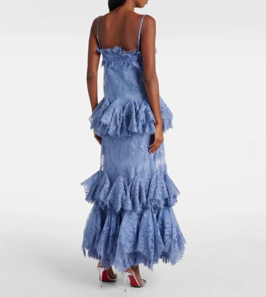 Zimmermann Eden Lace Handkerchief Dress Blue Size 1/AU10 for rent on The Volte - main image