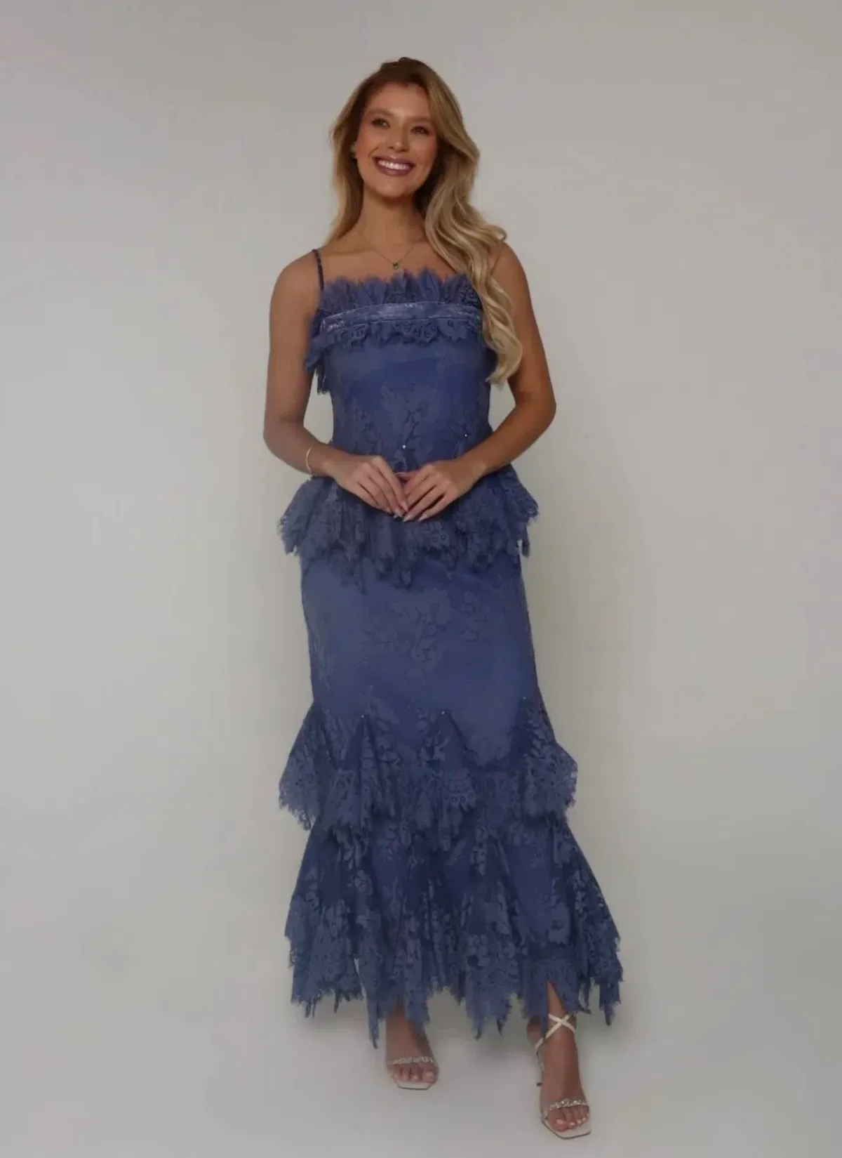 Zimmermann Eden Lace Handkerchief Dress Blue Size 1/AU10 - Image 7