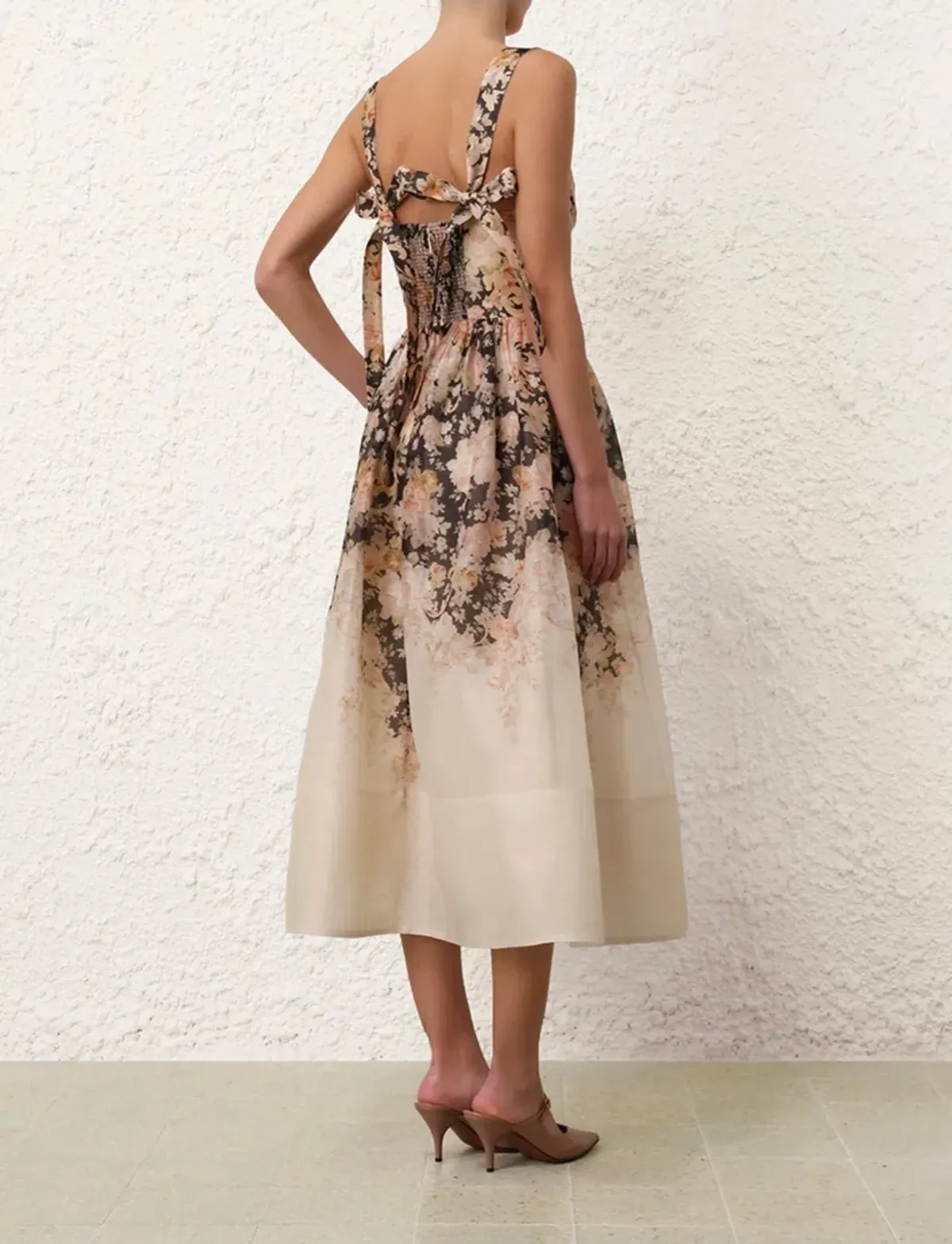 Zimmermann Illustration Midi Dress Tea Rococo Floral Size 3/AU14 - Image 5