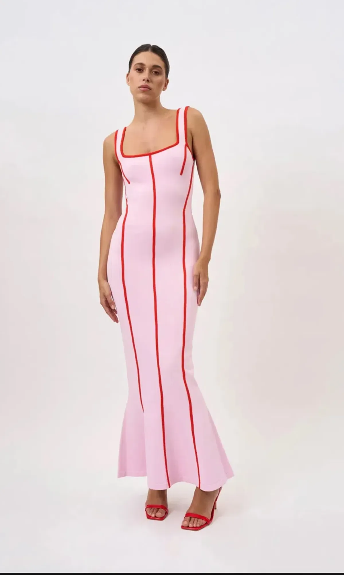 BY JOHNNY BELLE CONTRAST PIPE KNIT DRESS - Image 1