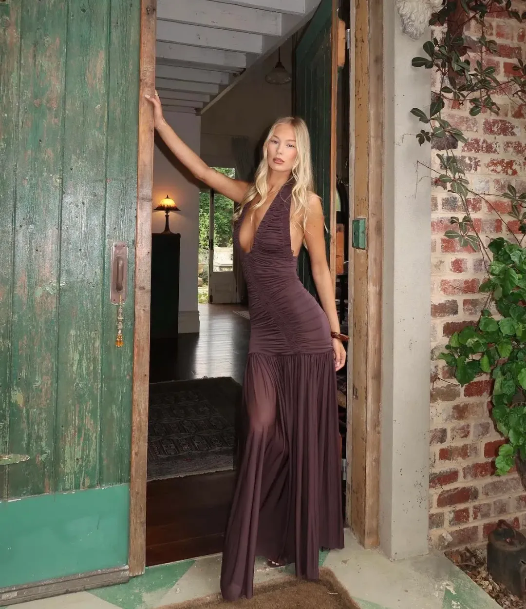 Christopher Esber Orion Gown in Malbec - Chocolate Size AU 8 for rent on The Volte - main image