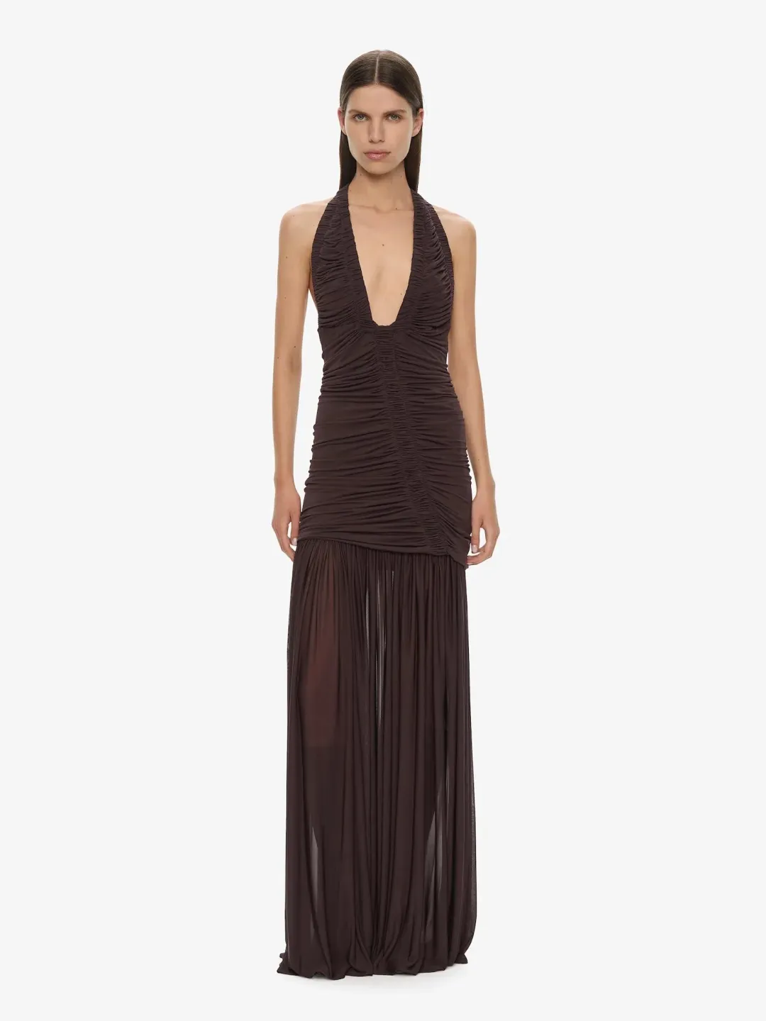 Christopher Esber Orion Gown in Malbec - Chocolate Size AU 8 for rent on The Volte - main image