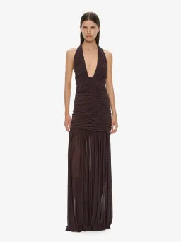 Christopher Esber Orion Gown in Malbec - Chocolate Size AU 8 for rent on The Volte - image 7
