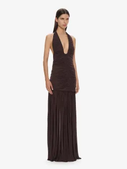 Christopher Esber Orion Gown in Malbec - Chocolate Size AU 8 for rent on The Volte - image 9