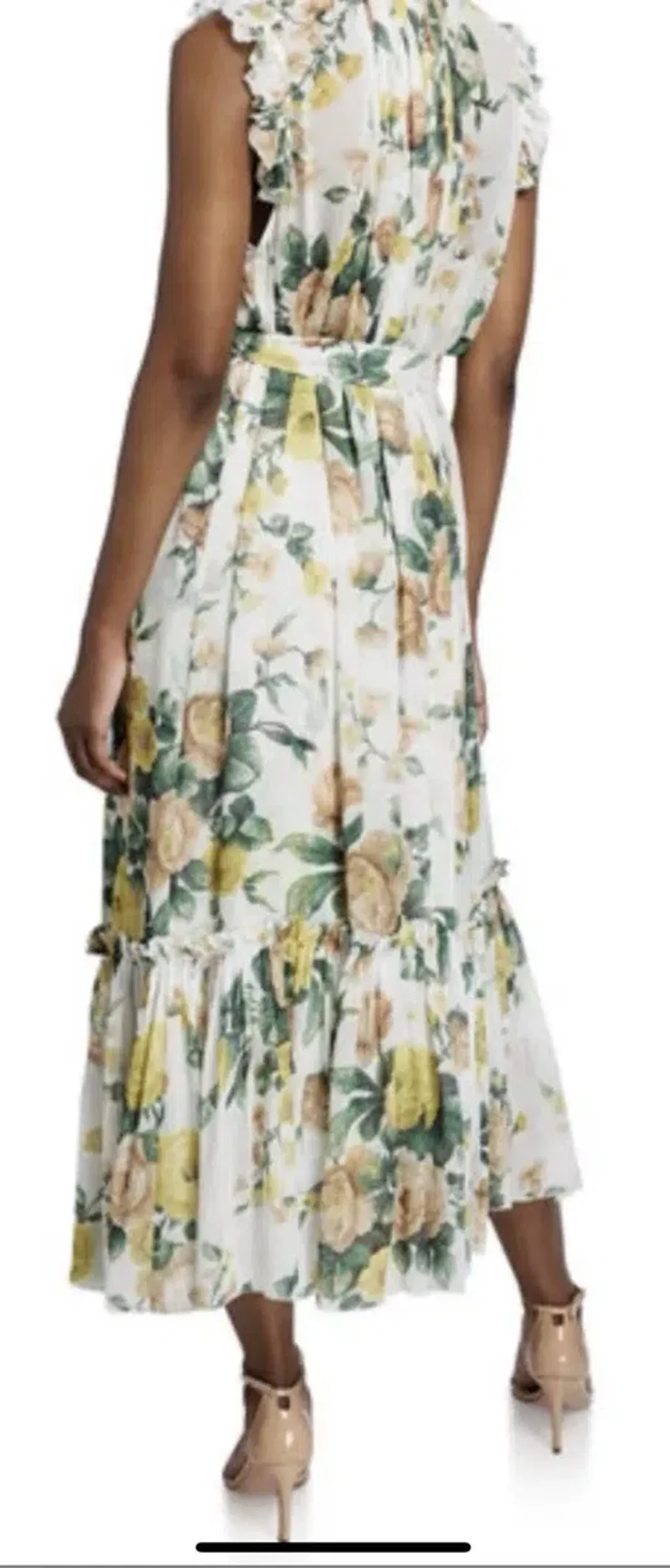 Zimmermann White Green Zippy Print Dress Size 2 (AU10-12) - Image 2