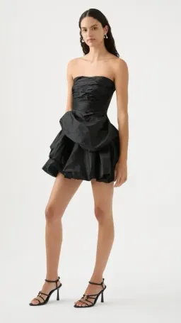 Aje Daybreak Strapless Mini Dress Black Size AU 16 for rent on The Volte - image 2