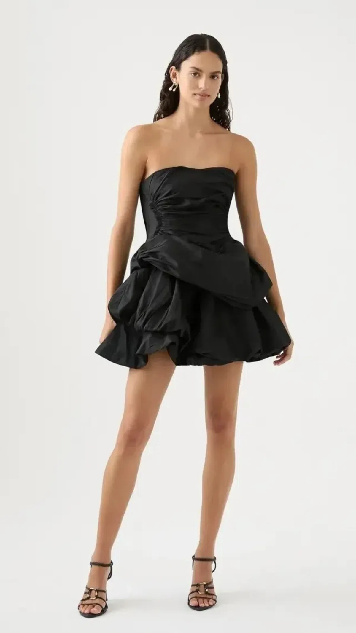 Aje Daybreak Strapless Mini Dress Black Size AU 16 for rent on The Volte - main image