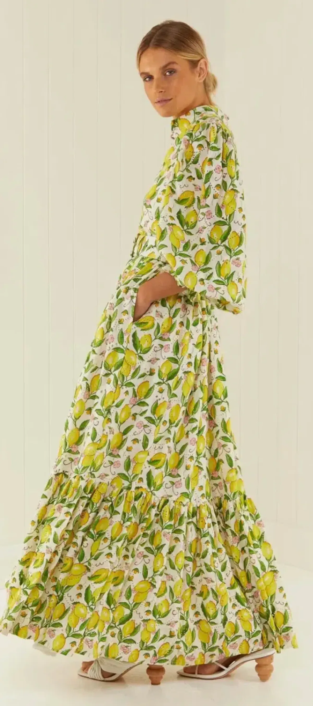 Palm Noosa's Royal Flush Dress Lemon Print - Image 3