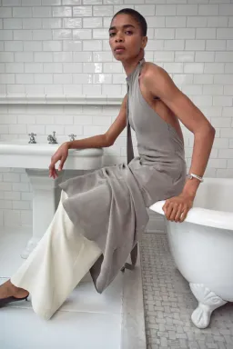 St. Agni Bias Scarf Dress - Slate for rent on The Volte - image 2