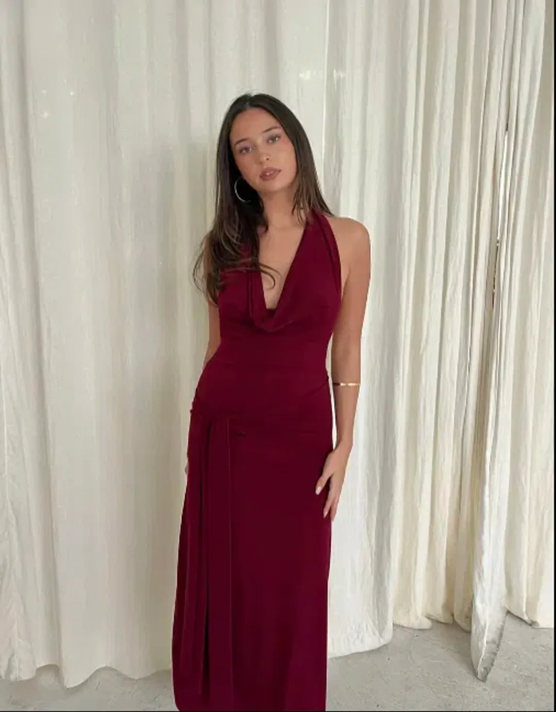 La Marie Nadia Dress Burgundy for rent on The Volte - main image