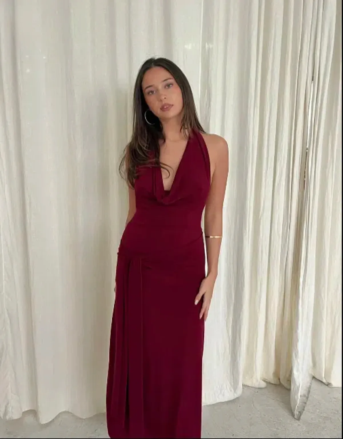 La Marie Nadia Dress Burgundy - Image 1