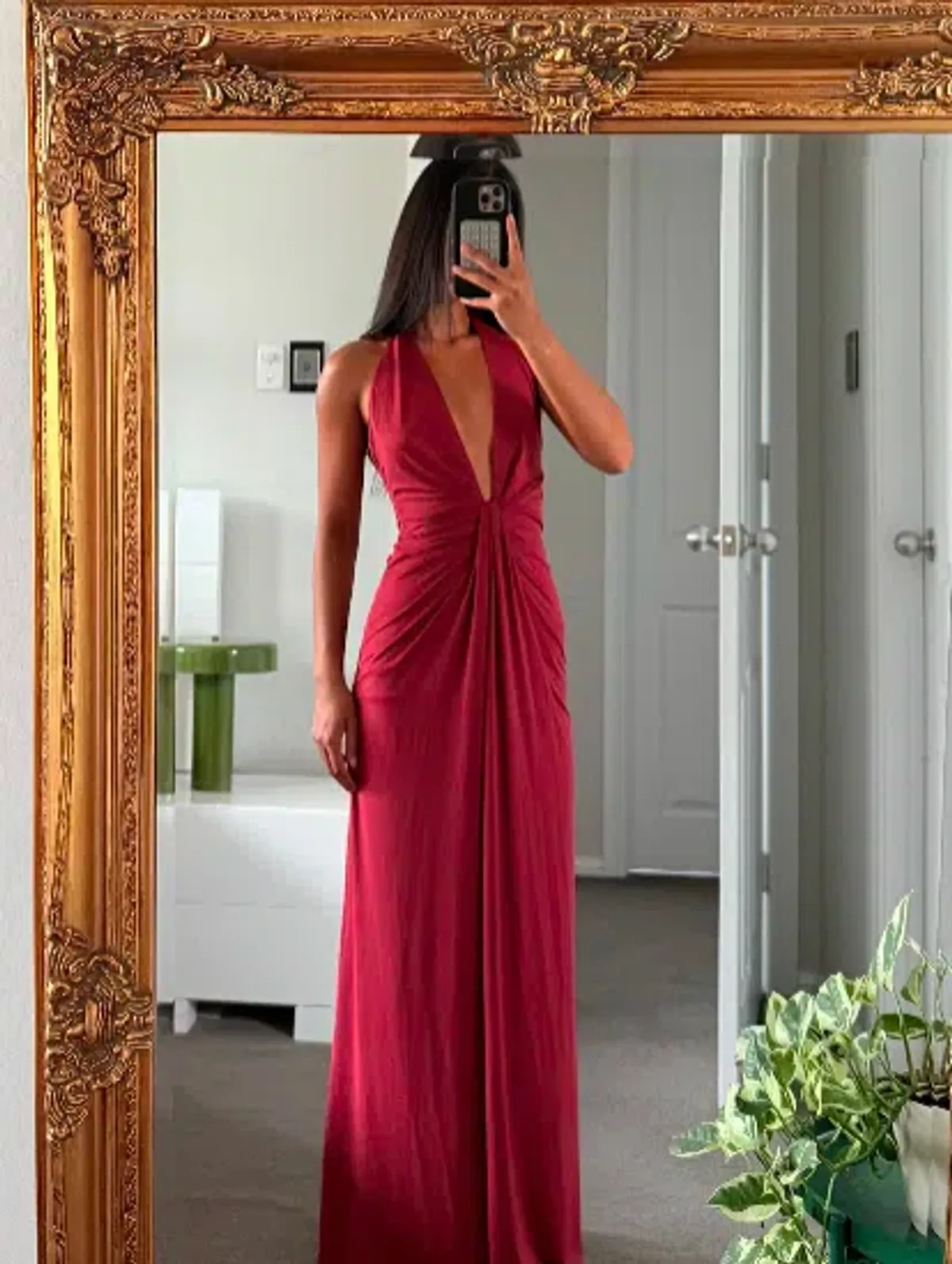 Bec + Bridge Susie Plunge Maxi Dress Cherry - Image 2