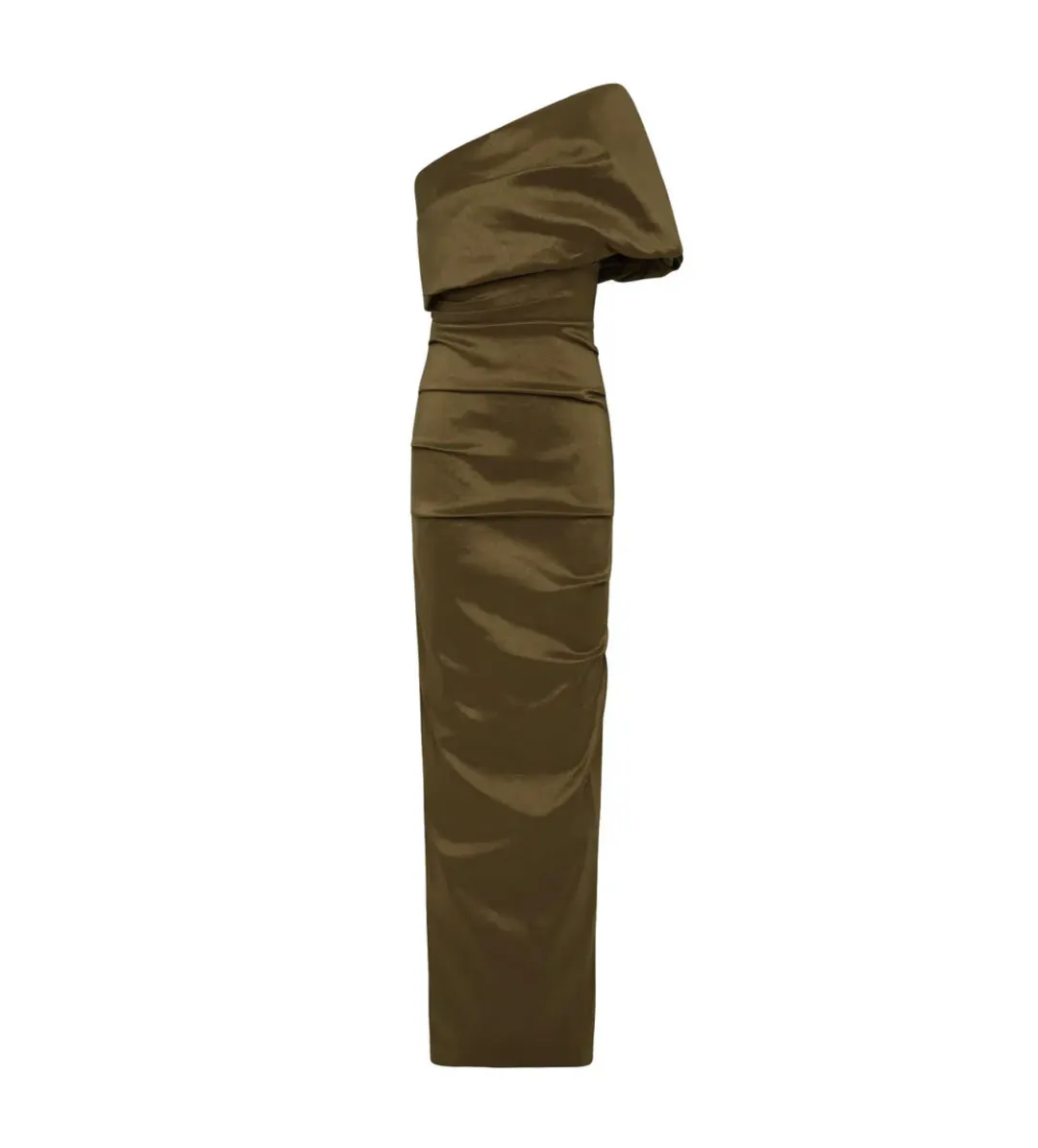 Rachel Gilbert Kat Gown in Olive Size 12 for rent on The Volte - main image