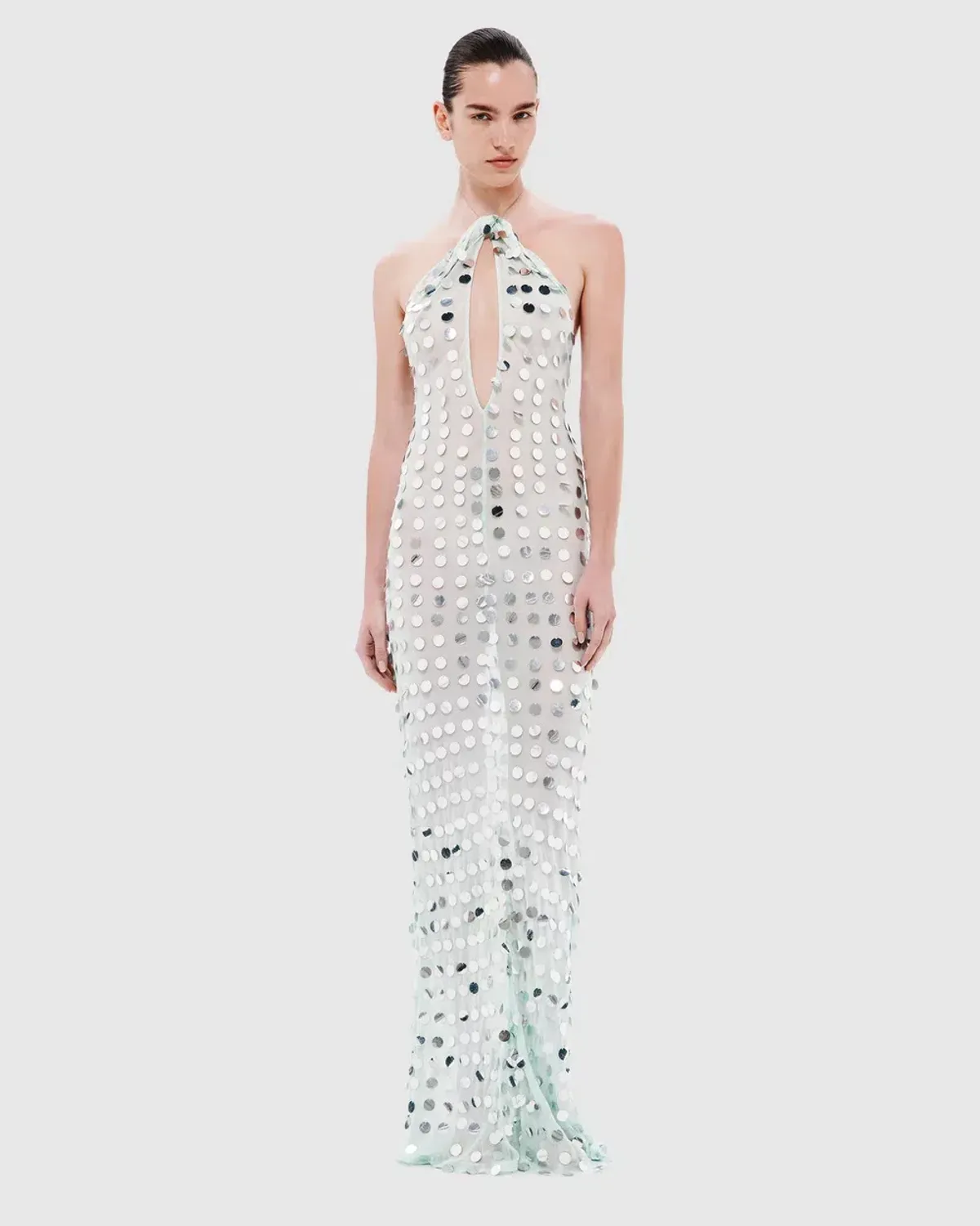 Misha The Mirror Bead Maxi Dress in Mint Size 8 - Image 1