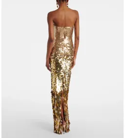 Rachel Gilbert Remy Gown in Gold Size AU6 for rent on The Volte - image 2