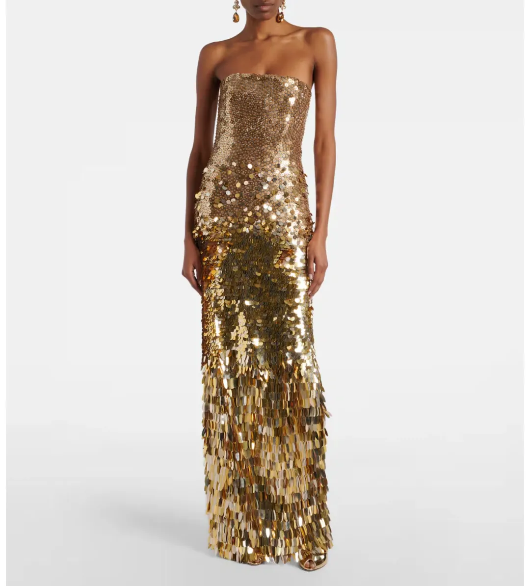 Rachel Gilbert Remy Gown in Gold Size AU6 for rent on The Volte - main image