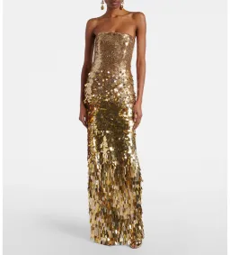 Rachel Gilbert Remy Gown in Gold Size AU6 for rent on The Volte - image 1