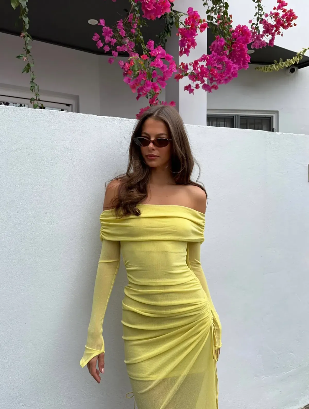 Benni Blaire Midi Dress Size 4 Lemon - Image 3