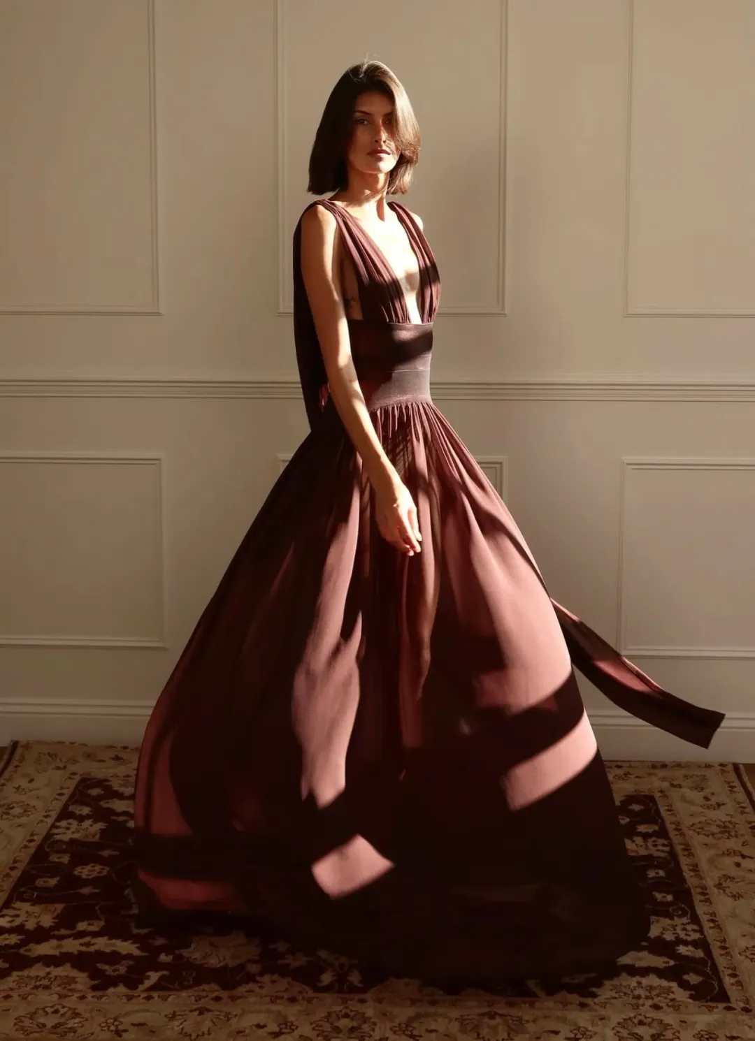 Arcina Ori Ramona Dress in Cacao for rent on The Volte - main image