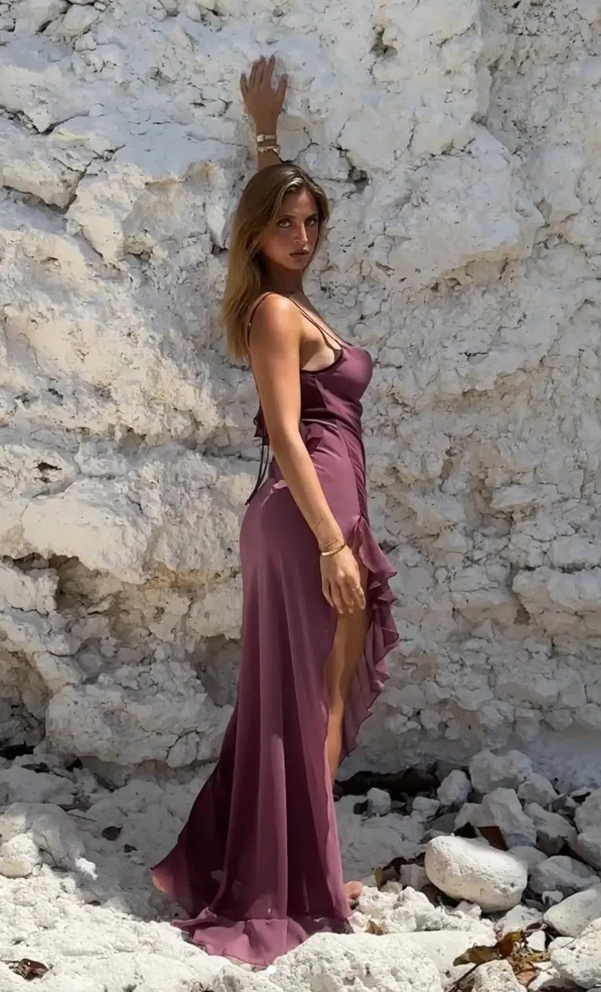 Saraceno Willow Dress in Plum maxi size S - Image 4