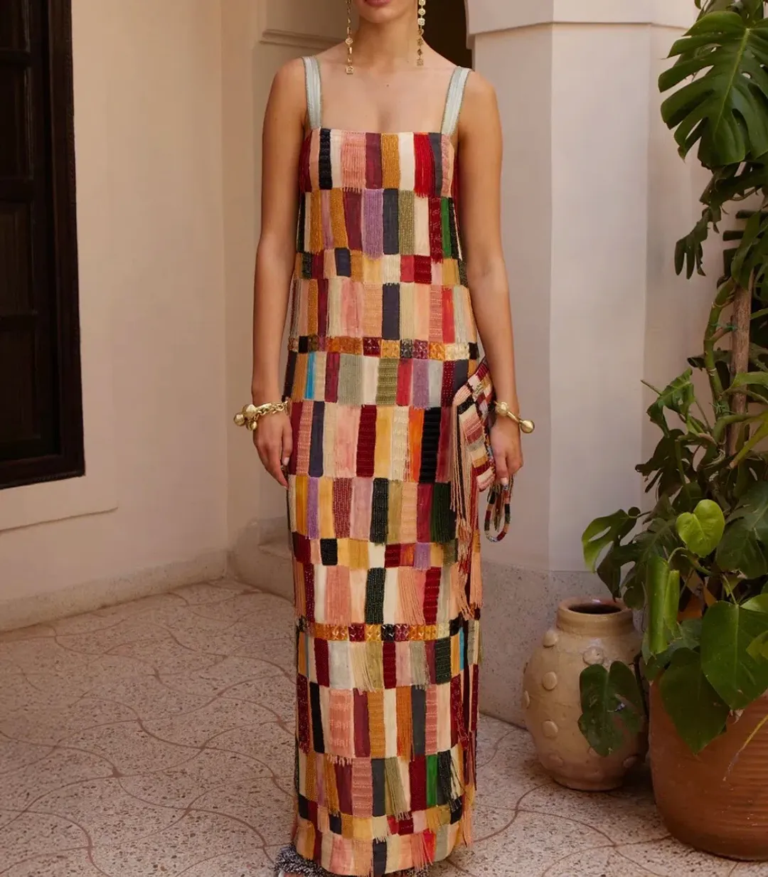 ALEMAIS Marjorelle Embellished Midi Dress for rent on The Volte - main image