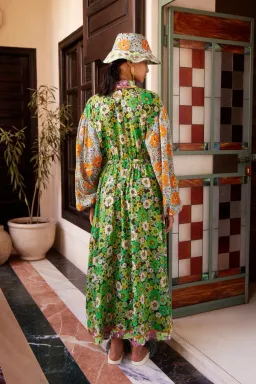 Alemais Orange Blossom Spliced Midi Dress Size 12 for rent on The Volte - image 3