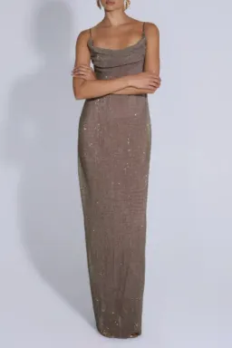 L'idee Cosmopolitan Smoke Sequin Maxi Dress - 10 for rent on The Volte - image 1