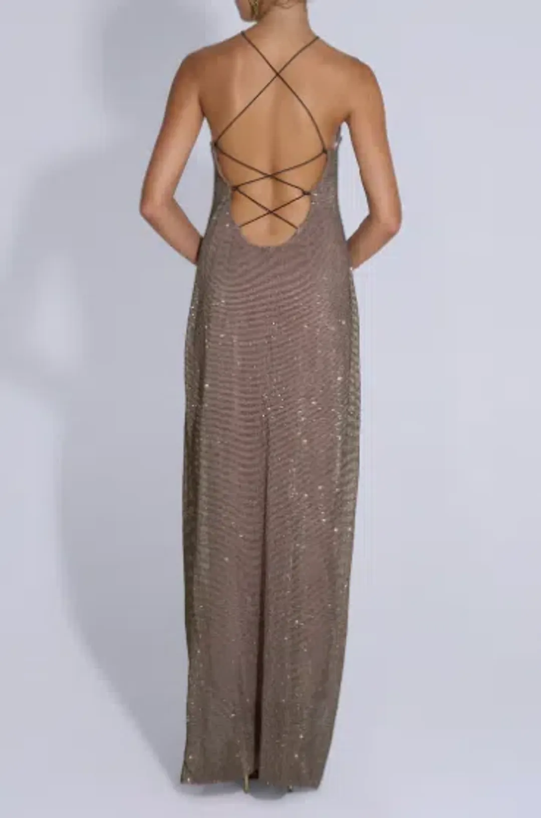 L'idee Cosmopolitan Smoke Sequin Maxi Dress - 10 for rent on The Volte - main image