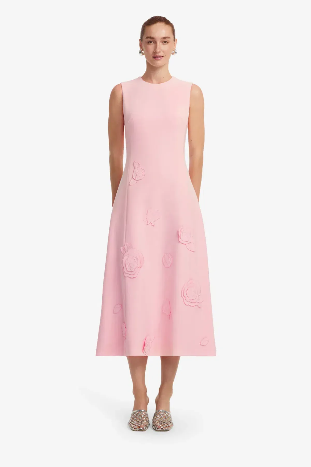 Leo Lin Cleo Appliqué Sleeveless Midi Dress Size 8 - Image 1