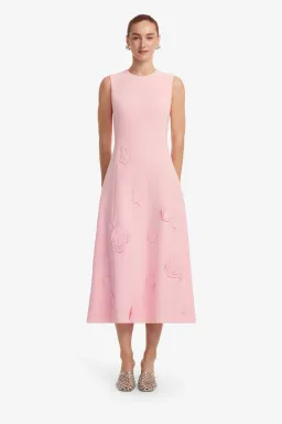 Leo Lin Cleo Appliqué Sleeveless Midi Dress Size 8 for rent on The Volte - image 1