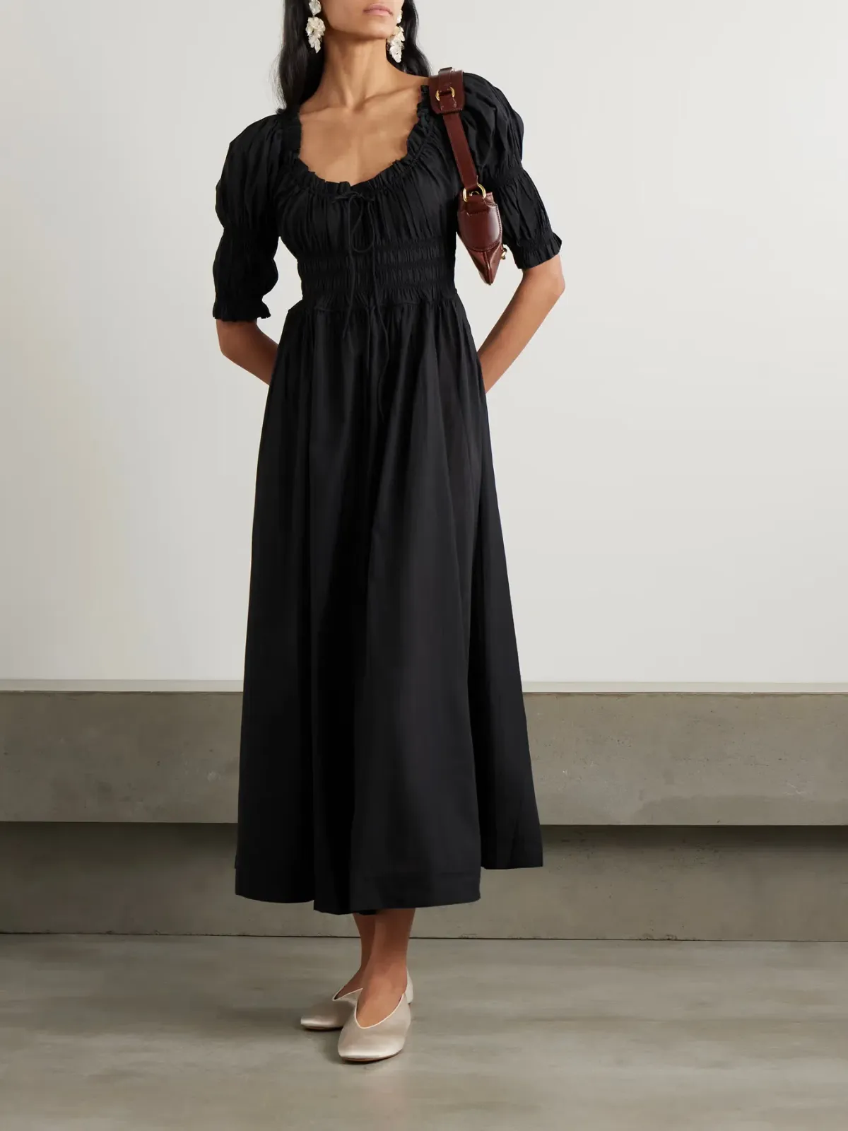 Doen Ishia midi dress in black | size medium / AU 10 for rent on The Volte - main image