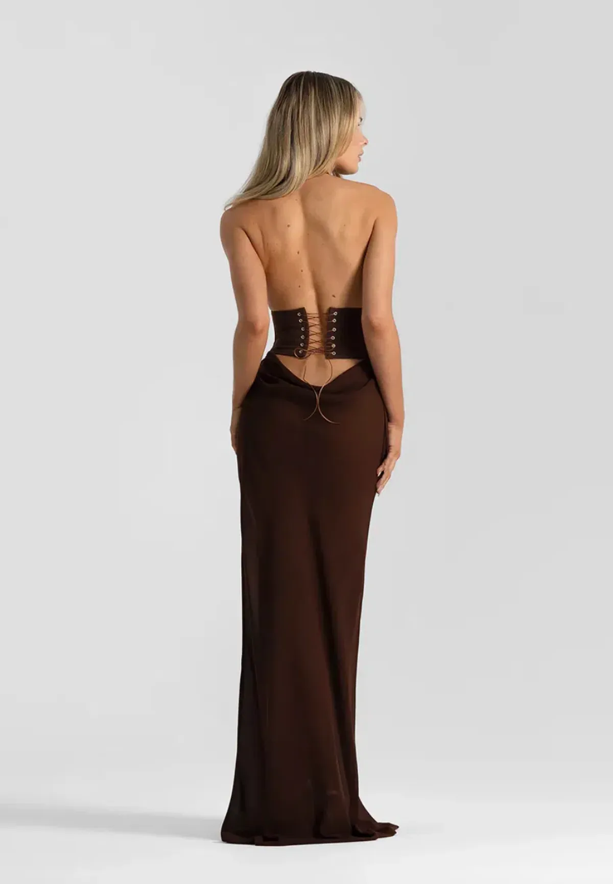 natalie rolt, bronte top & Allira skirt, brown, size 8 - Image 2