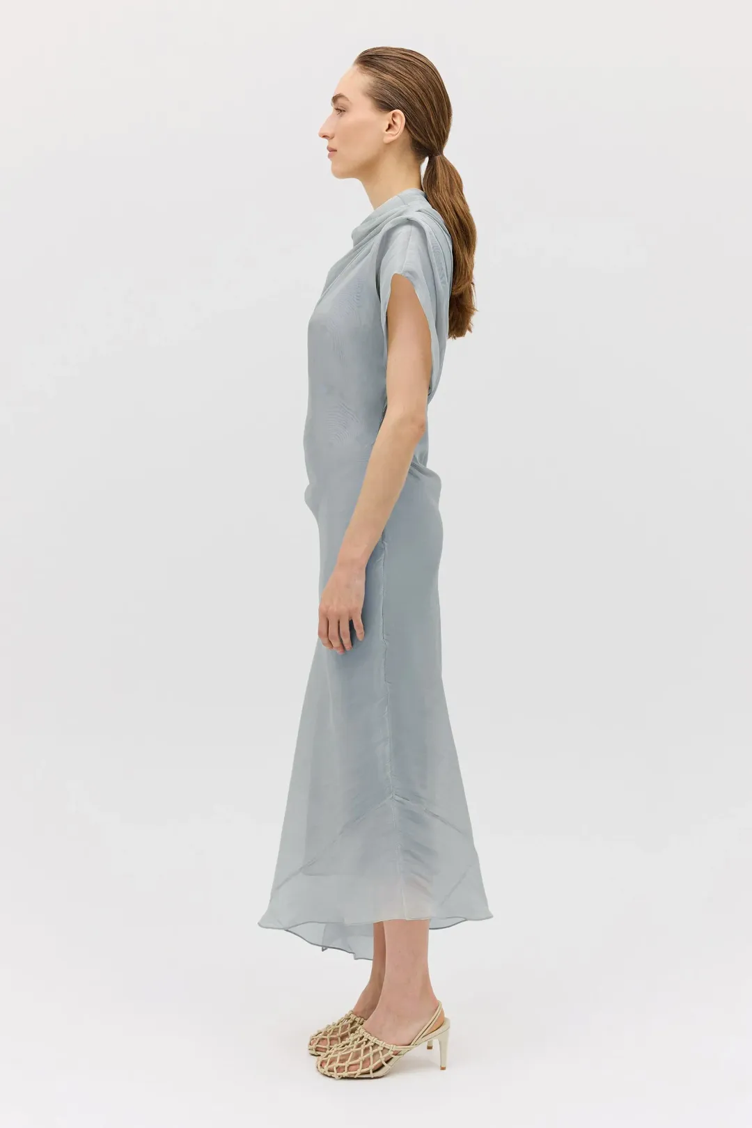 Bianca Spender Liquid Organza Decode Dress Blue Size 10 for rent on The Volte - main image