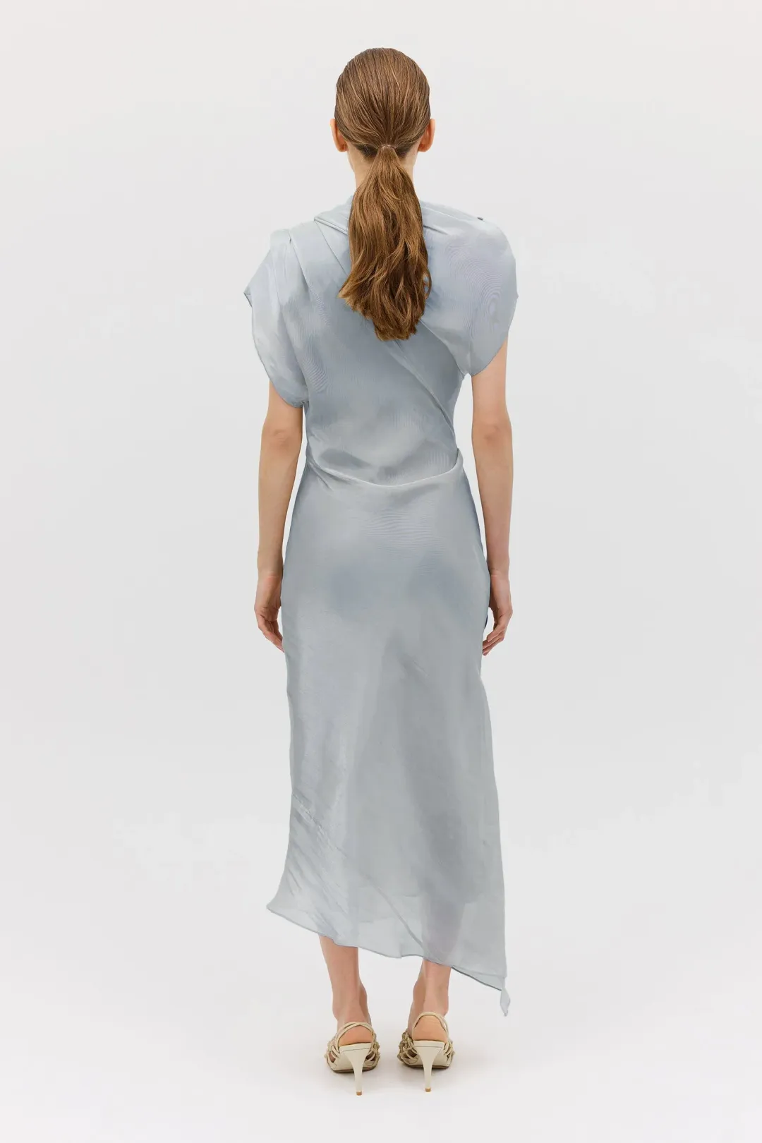 Bianca Spender Liquid Organza Decode Dress Blue Size 10 for rent on The Volte - main image