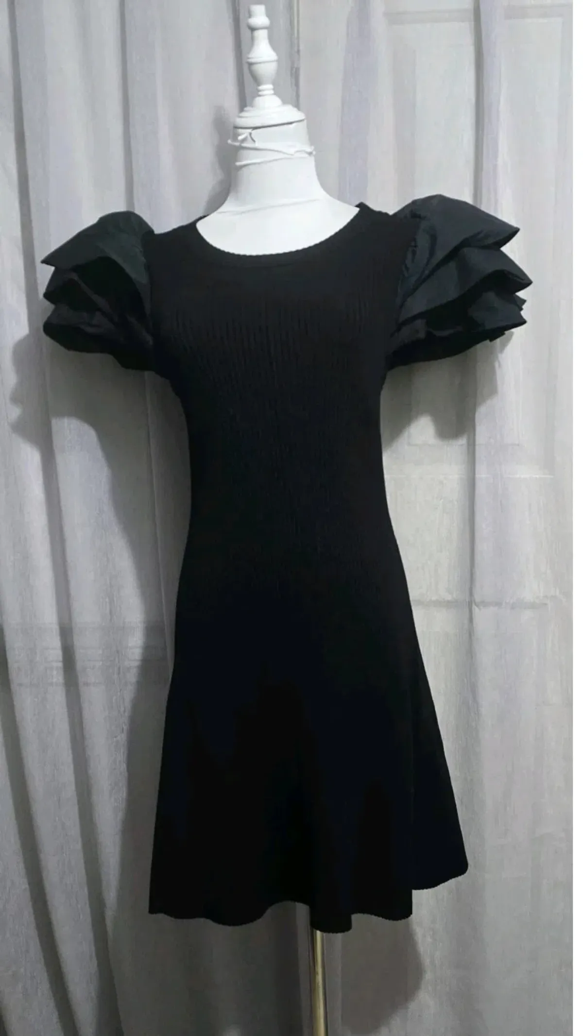 Aje Questa Puff Mini Dress Black s.M - Image 7