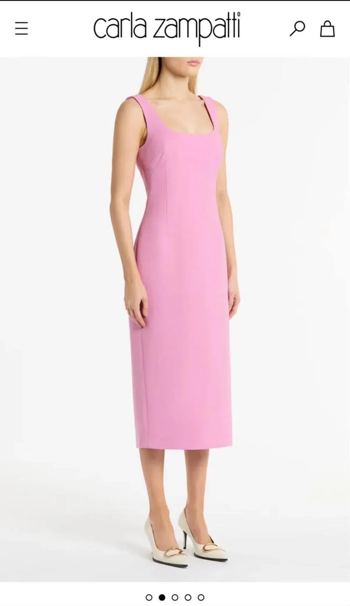 Carla Zampatti Zinnia Crepe square neck pink dress size 12 - Image 2