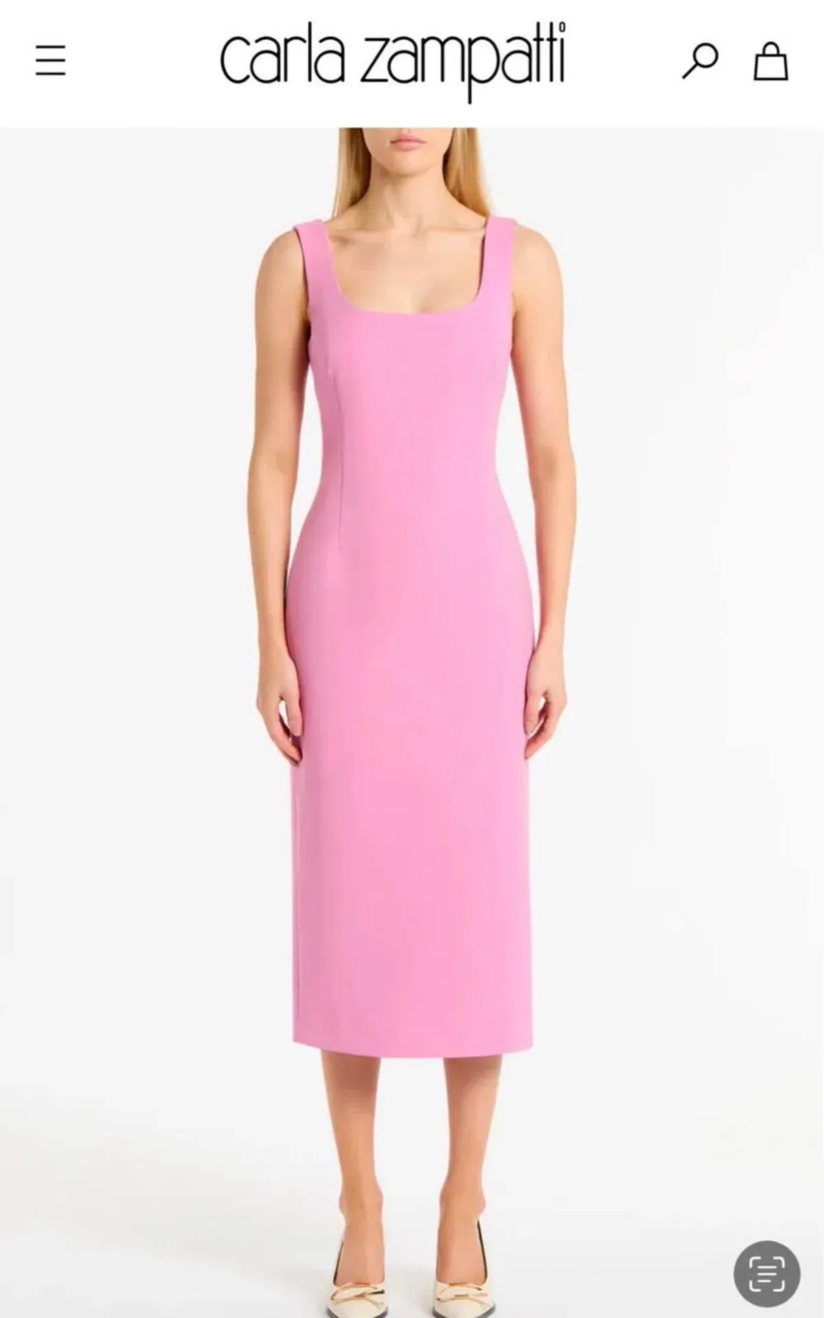 Carla Zampatti Zinnia Crepe square neck pink dress size 12 - Image 1