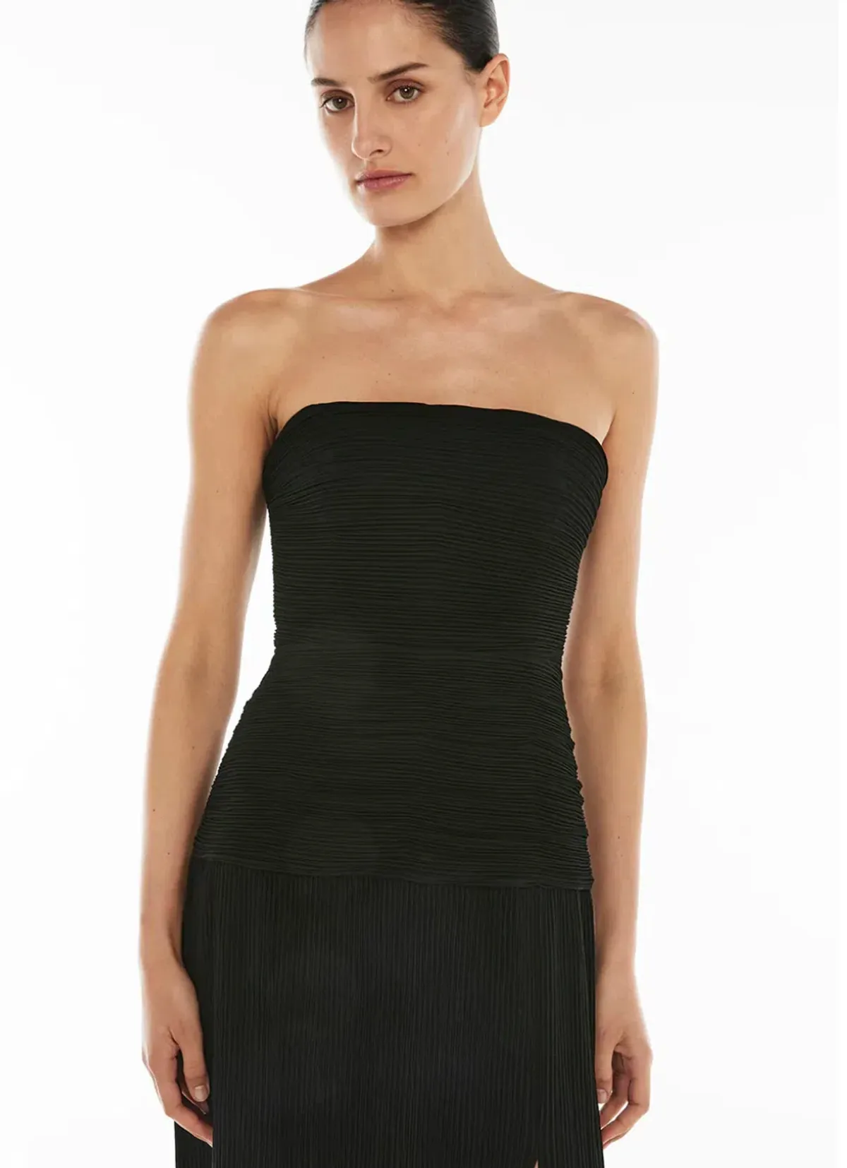 DOUBLE TIME PLEAT STRAPLESS DRESS - Image 2